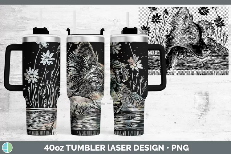 Cottage Dogs Rough Collie Laser 40oz Tumbler Sublimation Tum