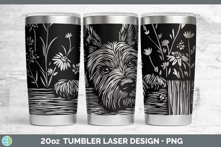 Cottage Dogs Scottish Terrier Dog Laser 20oz Tumbler Sublima