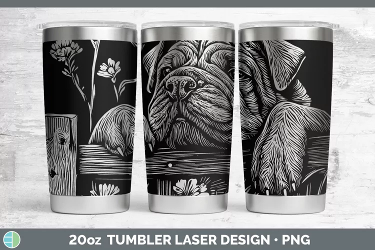 Cottage Dogs Shar Pei Laser 20oz Tumbler Sublimation Tumbler