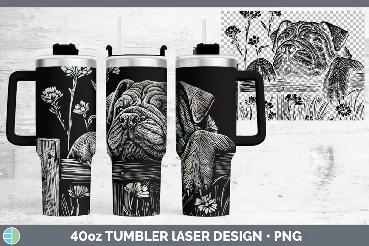 Cottage Dogs Shar Pei Laser 40oz Tumbler Sublimation Tumbler
