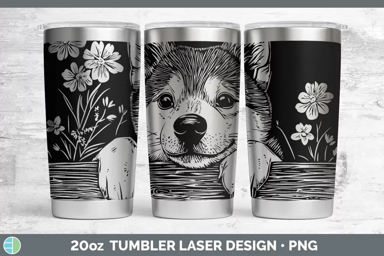 Cottage Dogs Shiba Inu Laser 20oz Tumbler Sublimation Tumble