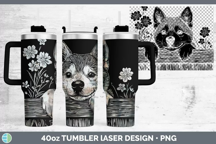 Cottage Dogs Shiba Inu Laser 40oz Tumbler Sublimation Tumble