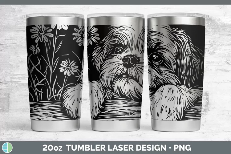 Cottage Dogs Shih Tzu Laser 20oz Tumbler Sublimation Tumbler