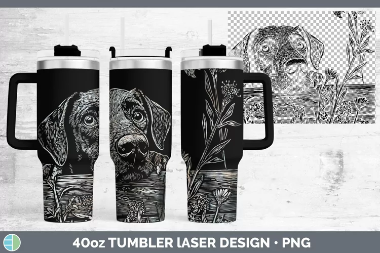 Cottage Dogs Shorthaired Pointer Laser 40oz Tumbler Sublimat