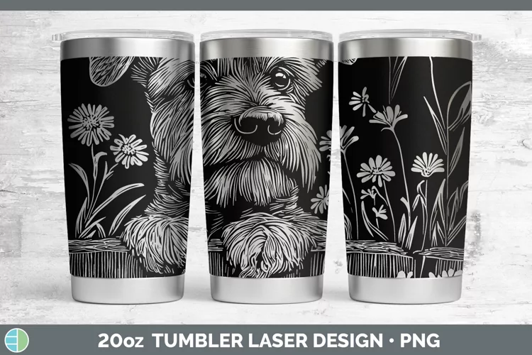 Cottage Dogs Standard Schnauzer Dog Laser 20oz Tumbler Subli