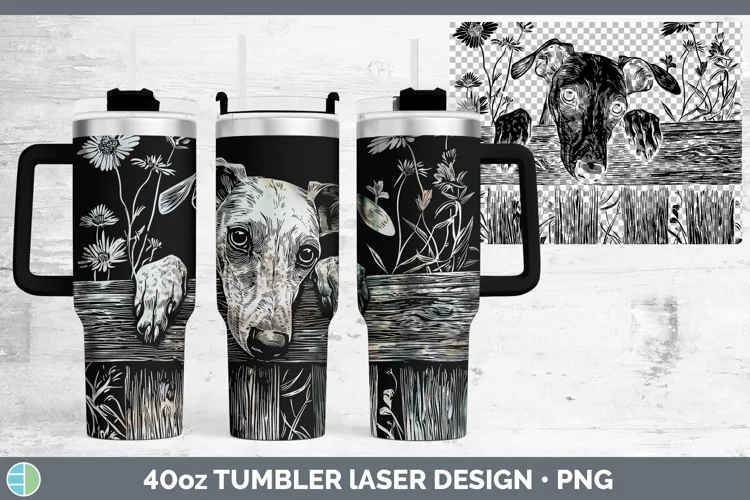 Cottage Dogs Whippet Laser 40oz Tumbler Sublimation Tumbler