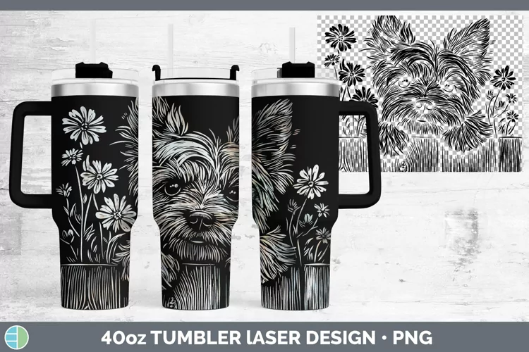 Cottage Dogs Yorkshire Terrier Laser 40oz Tumbler Sublimatio
