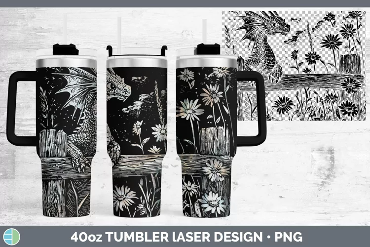 Cottage Dragon Laser 40oz Tumbler Sublimation Tumbler Design