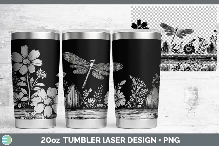 Cottage Dragonfly Tumbler Laser 20 oz Tumbler Designs