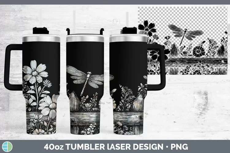 Cottage Dragonfly Tumbler Sublimation 40 oz Tumbler Designs
