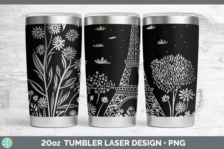 Cottage Eiffel Tower Laser 20oz Tumbler Sublimation Tumbler