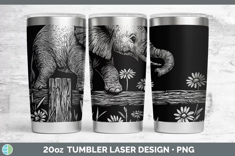 Cottage Elephant Laser 20oz Tumbler Sublimation Tumbler Desi