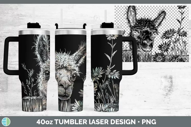 Cottage Farm Alpaca Laser 40oz Tumbler Sublimation Tumbler D