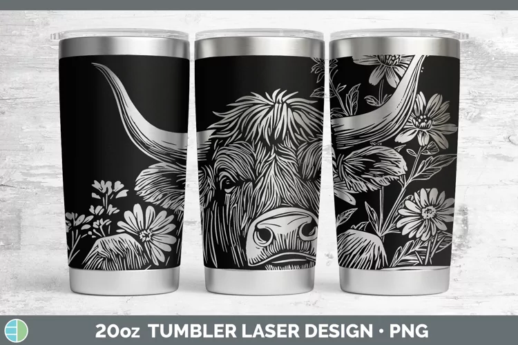 Cottage Farm Bull Laser 20oz Tumbler Sublimation Tumbler Des