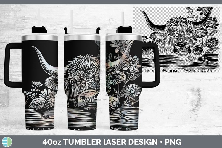 Cottage Farm Bull Laser 40oz Tumbler Sublimation Tumbler Des