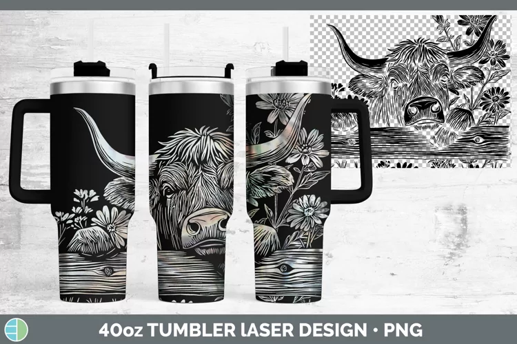 Cottage Farm Bull Laser 40oz Tumbler Sublimation Tumbler Des