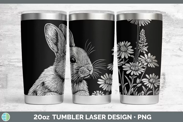 Cottage Farm Bunny Laser 20oz Tumbler Sublimation Tumbler De