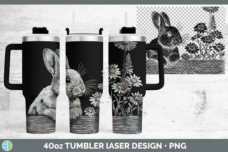Cottage Farm Bunny Laser 40oz Tumbler Sublimation Tumbler De