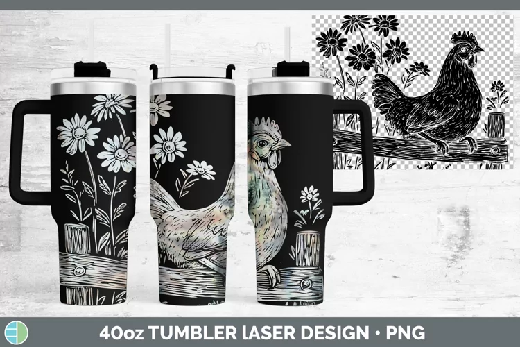Cottage Farm Chicken Laser 40oz Tumbler Sublimation Tumbler