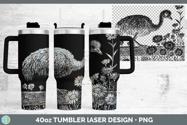 Cottage Farm Emu Laser 40oz Tumbler Sublimation Tumbler Desi