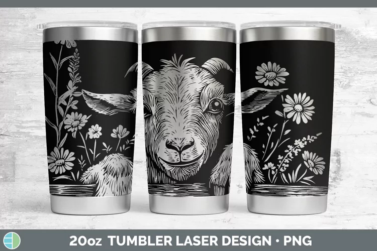 Cottage Farm Goat Laser 20oz Tumbler Sublimation Tumbler Des