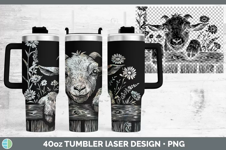 Cottage Farm Goat Laser 40oz Tumbler Sublimation Tumbler Des
