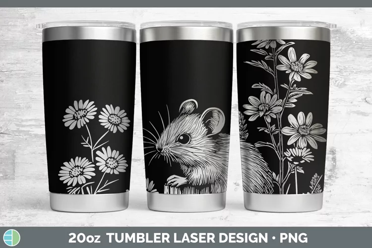 Cottage Farm Mouse Laser 20oz Tumbler Sublimation Tumbler De