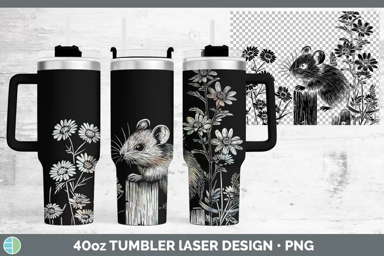 Cottage Farm Mouse Laser 40oz Tumbler Sublimation Tumbler De
