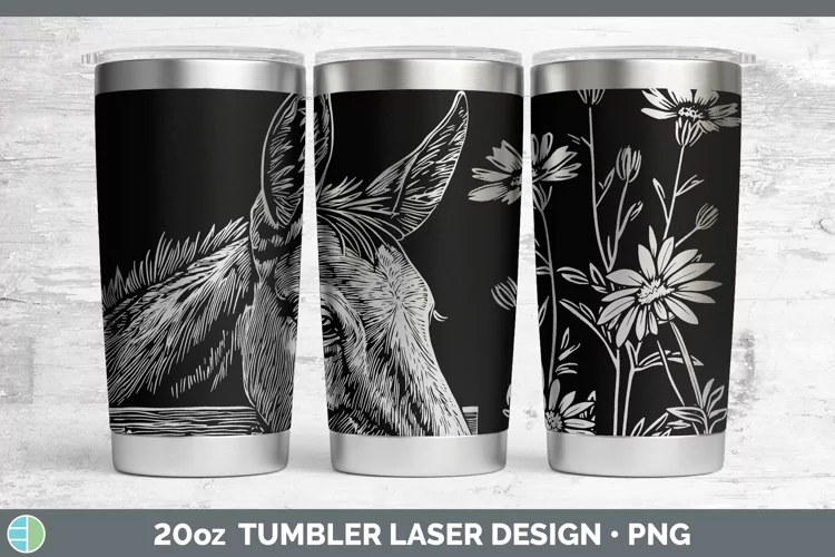 Cottage Farm Mule Laser 20oz Tumbler Sublimation Tumbler Des