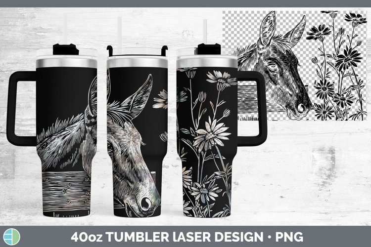 Cottage Farm Mule Laser 40oz Tumbler Sublimation Tumbler Des