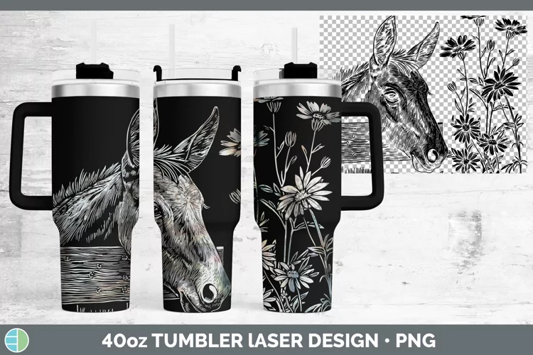 Cottage Farm Mule Laser 40oz Tumbler Sublimation Tumbler Des