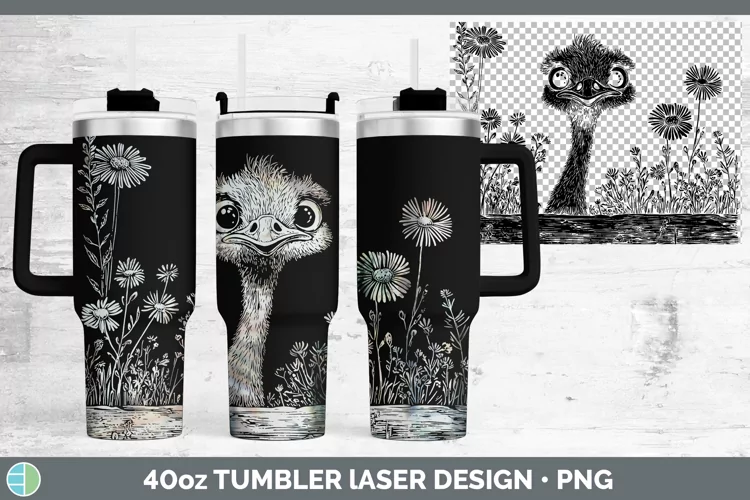 Cottage Farm Ostrich Laser 40oz Tumbler Sublimation Tumbler