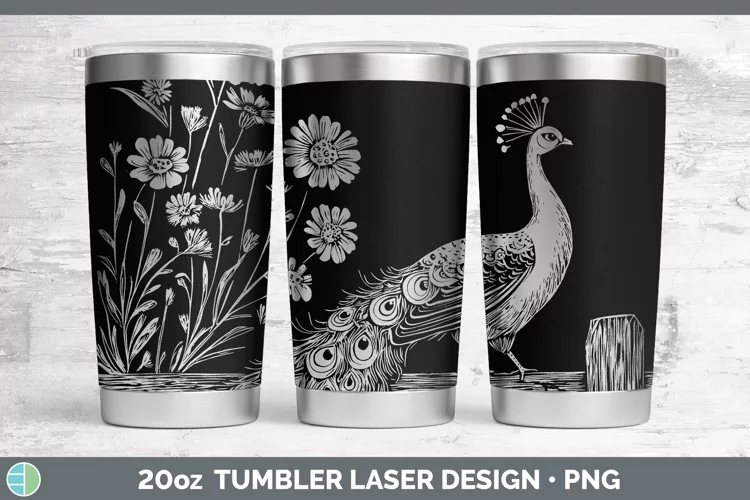 Cottage Farm Peacock Laser 20oz Tumbler Sublimation Tumbler