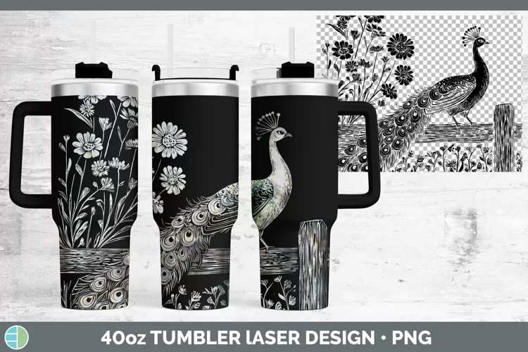Cottage Farm Peacock Laser 40oz Tumbler Sublimation Tumbler