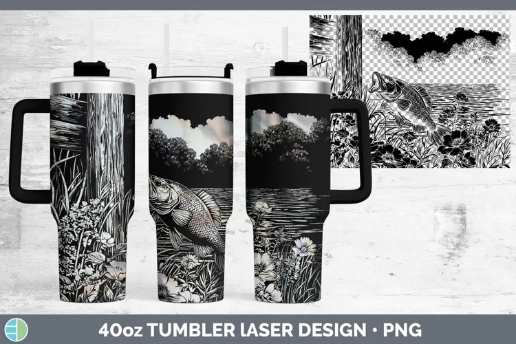 Cottage Fish Laser 40oz Tumbler Sublimation Tumbler Designs