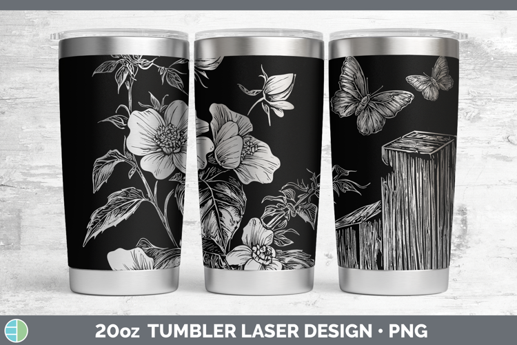 Cottage Flowers Abutilon Laser 20oz Tumbler Sublimation Tumb
