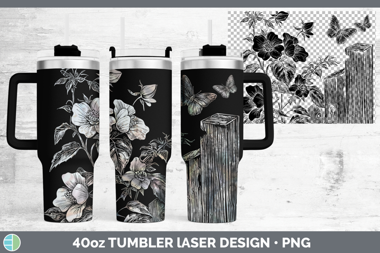 Cottage Flowers Abutilon Laser 40oz Tumbler Sublimation Tumb