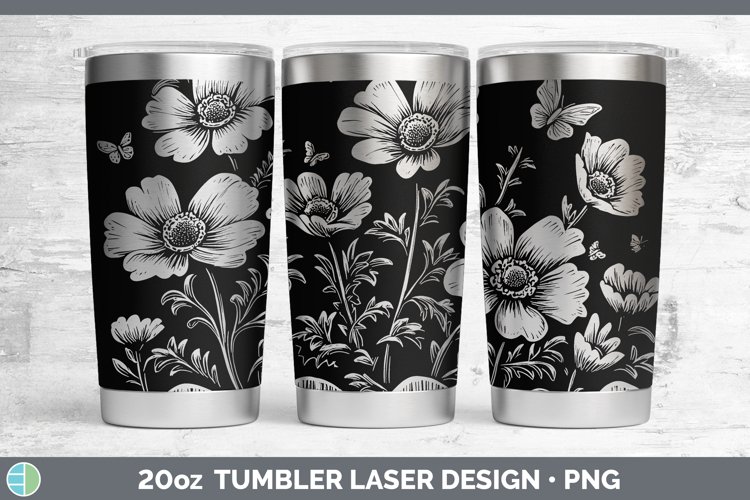GorgeousCottage Flowers Laser 20oz Tumbler design.