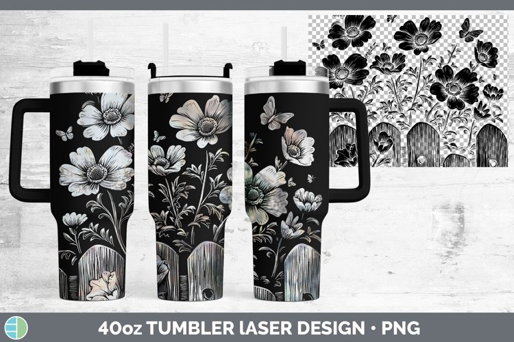 GorgeousCottage Flowers Laser 40oz Tumbler design.