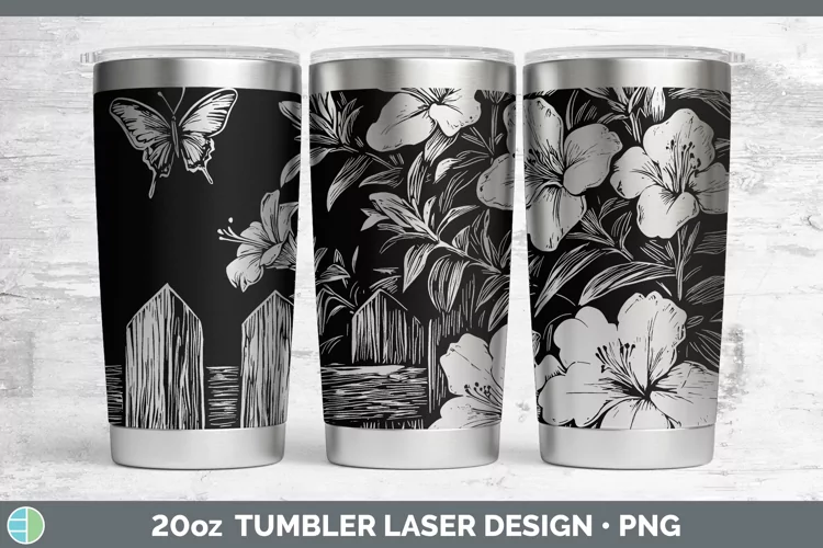 Cottage Flowers Azalea Laser 20oz Tumbler Sublimation Tumble