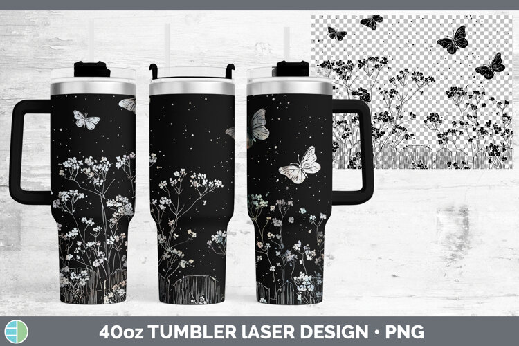 GorgeousCottage Flowers Laser 40oz Tumbler design.