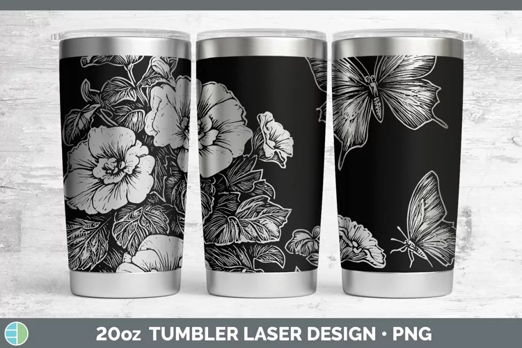 Cottage Flowers Begonia Laser 20oz Tumbler Sublimation Tumbl