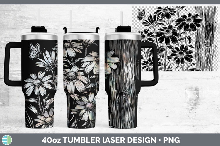 GorgeousCottage Flowers Laser 40oz Tumbler design.