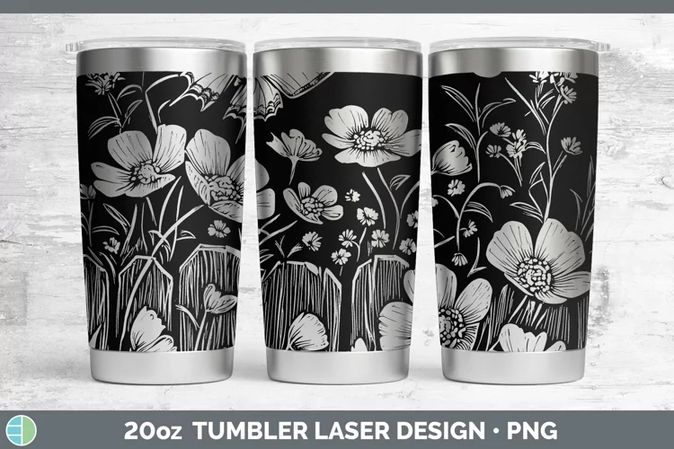 Cottage Flowers Buttercup Laser 20oz Tumbler Sublimation Tum