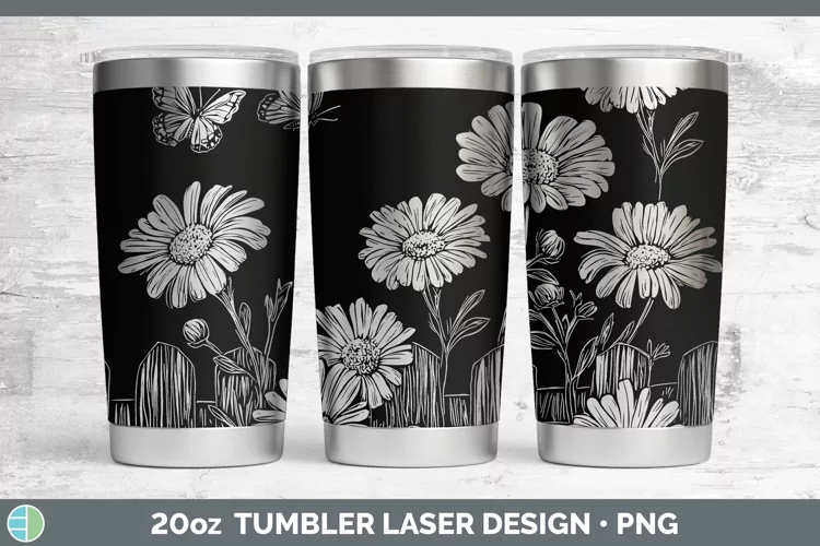 Cottage Flowers Calendula Laser 20oz Tumbler Sublimation Tum