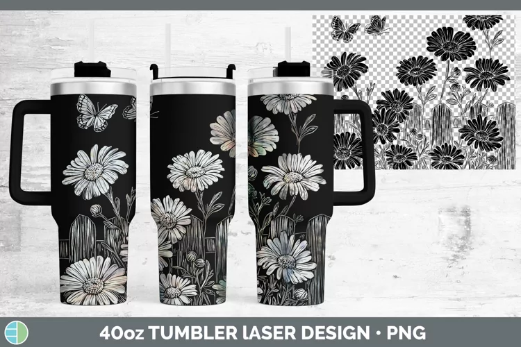 Cottage Flowers Calendula Laser 40oz Tumbler Sublimation Tum
