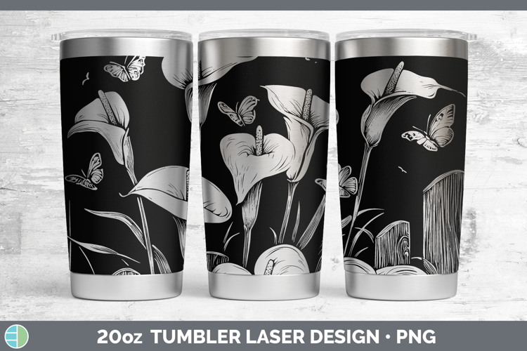 Cottage Flowers Calla Lily Laser 20oz Tumbler Sublimation Tu