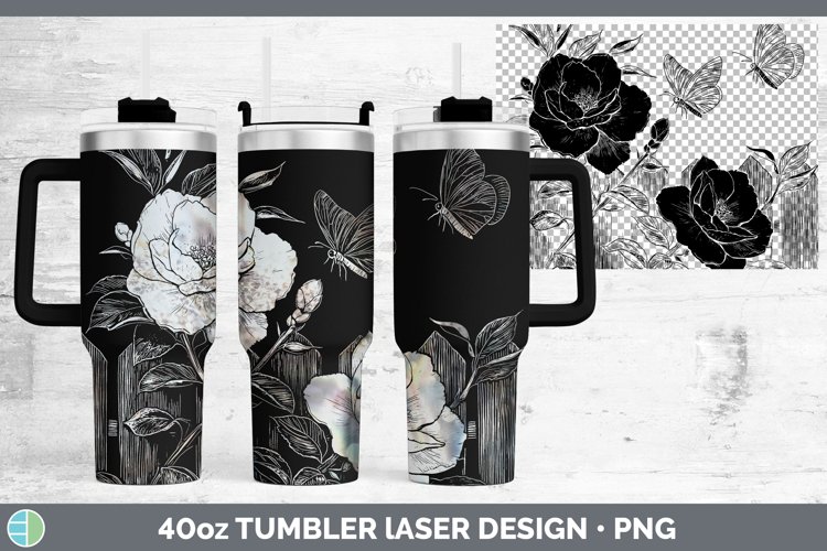 GorgeousCottage Flowers Laser 40oz Tumbler design.