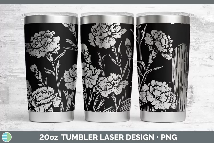 Cottage Flowers Carnation Laser 20oz Tumbler Sublimation Tum