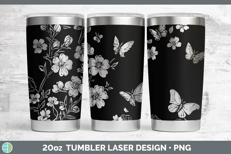 Cottage Flowers Cherry Blossom Laser 20oz Tumbler Sublimatio